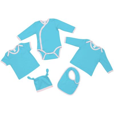 Боди детское Baby Prime, бирюзовое с розовым-2