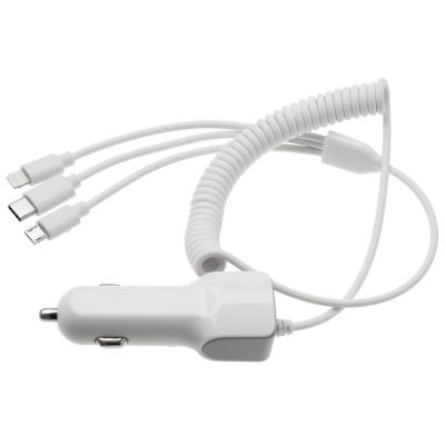 Автомобильное зарядное устройство High Ride, белое-0