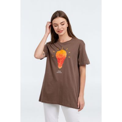 Футболка «Осенило», шоколадно-коричневая-3