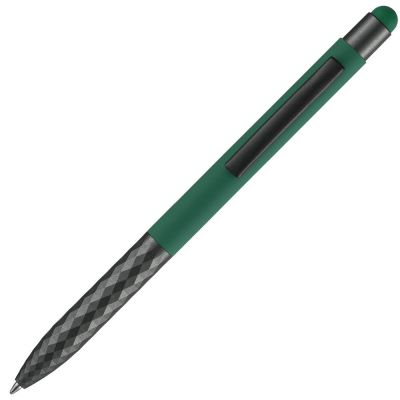 Ручка шариковая Digit Soft Touch со стилусом, зеленая-3