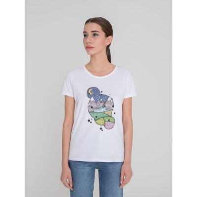 Футболка женская «Горы», белая-0