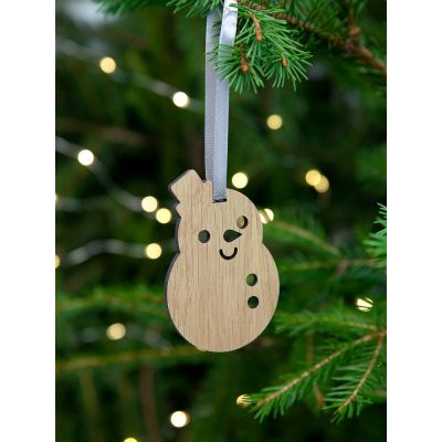 Деревянная подвеска Christmate, снеговик-3