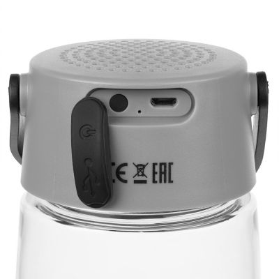 Бутылка для воды Torsta Light с колонкой и светильником, серая-4