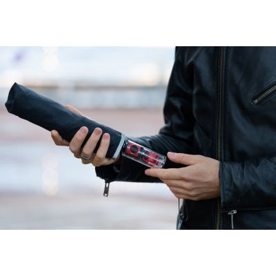 Зонт наоборот складной Futurum со светоотражающим кантом, черный-6