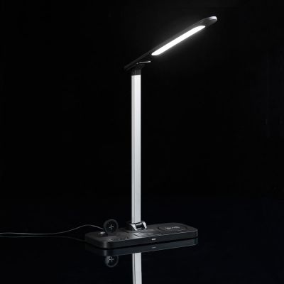 Настольная лампа с беспроводной зарядкой Power Light, черная-7