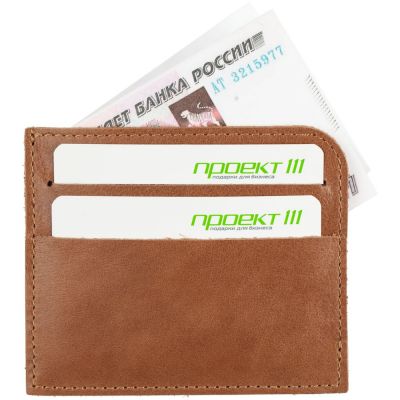Чехол для карточек Apache, светло-коричневый (camel)-2