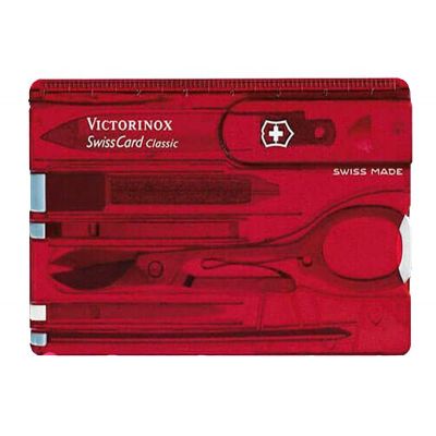 Набор инструментов SwissCard, полупрозрачный красный-0