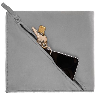 Полотенце спортивное Hard Work, серое-4