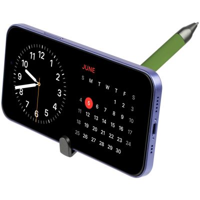 Ручка шариковая Standic с подставкой для телефона, зеленая-6