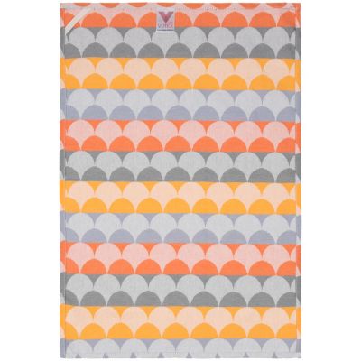 Полотенце кухонное Lamella, серое с оранжевым-2