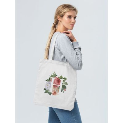 Холщовая сумка «Цветочная азбука: Н», молочно-белая-2