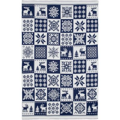 Плед Norse, синий с белым-1