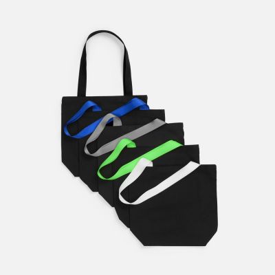 Шопер B5, черный с широкими красными ручками-1