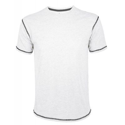 Футболка мужская с контрастной отделкой MUSTANG 150, белая с темно-синим-0