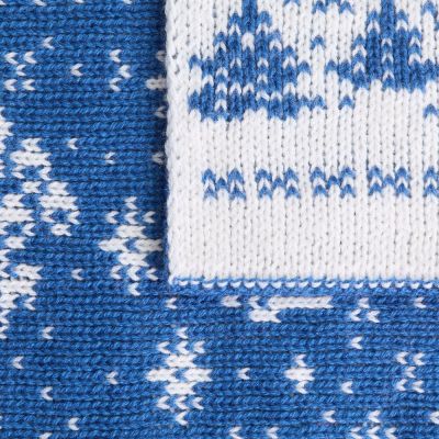 Плед Holidale, синий с молочным-5