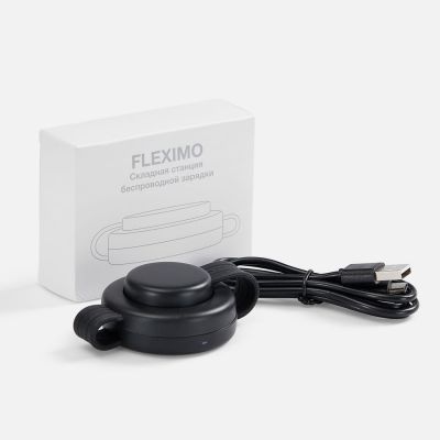 Складная станция беспроводной зарядки Fleximo, черная-4