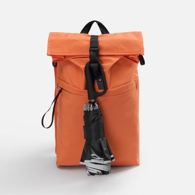 Зонт обратного сложения с ручкой-карабином Foldberry, черный-6