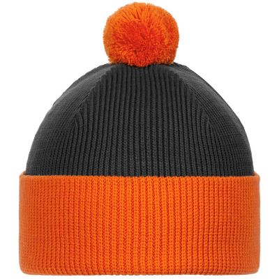 Шапка Snappy, темно-серая с оранжевым-1