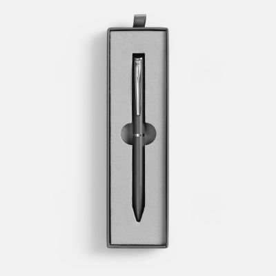 Ручка шариковая Ringa в футляре, серая-1