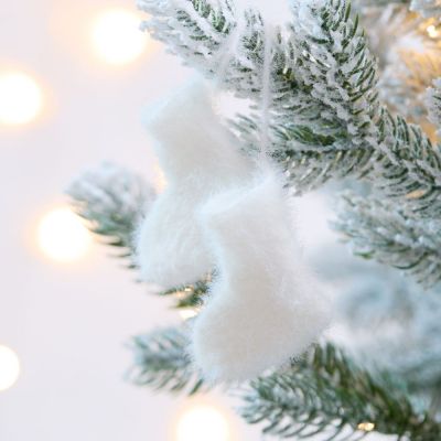 Подвеска на елку «Вьюжка», носочки, белая-2