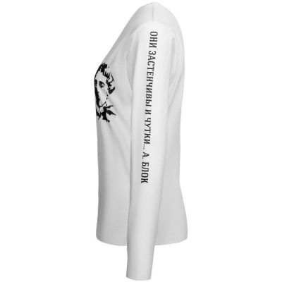 Футболка женская с длинным рукавом «Блок», белая-2