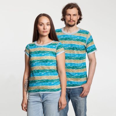 Футболка женская Rayet Lady двусторонняя, голубая с зеленым-10