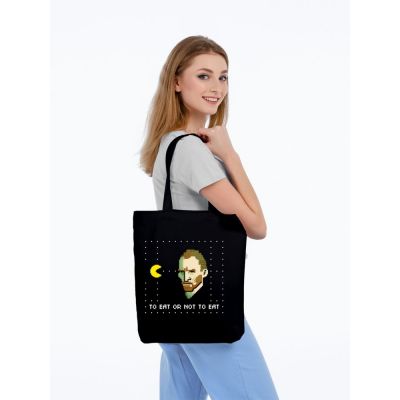 Холщовая сумка «Ван-Пакман», черная-2