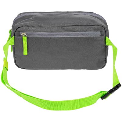 Поясная сумка Sensa, серая с салатовым-4