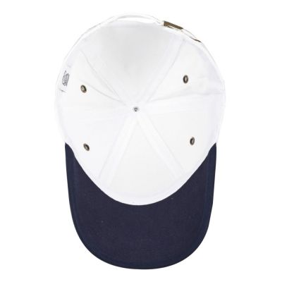 Бейсболка Unit Trendy, белая с темно-синим кантом-4