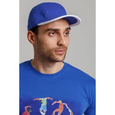 Бейсболка Bizbolka Honor, ярко-синяя с белым кантом-4