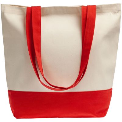 Холщовая сумка Shopaholic, красная-1