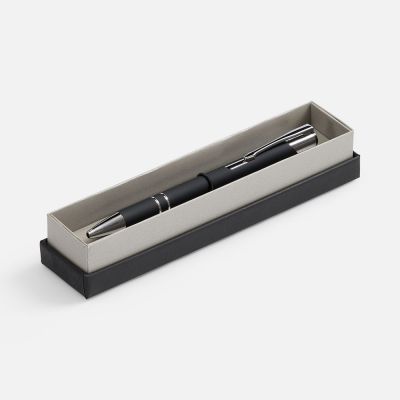 Ручка шариковая Keskus Soft Touch в футляре, черная-0