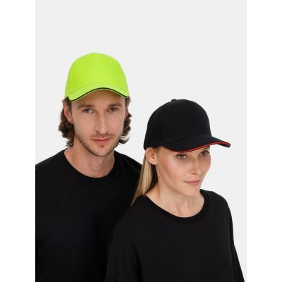 Бейсболка Classic 2.0, черная с красным кантом-9