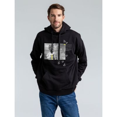 Худи оверсайз Looks Like a God, черное-0