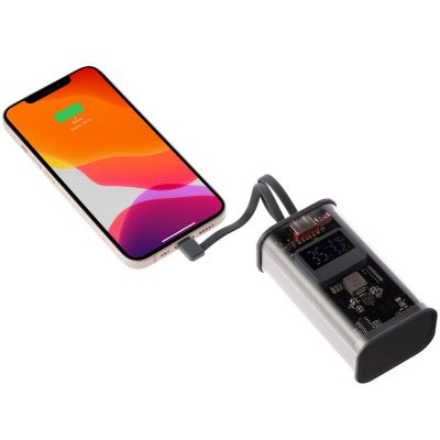 Аккумулятор с быстрой зарядкой Trellis Geek 10000 мАч, темно-серый-7