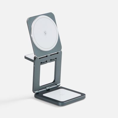 Складная станция беспроводной зарядки Plat Form, серая-0