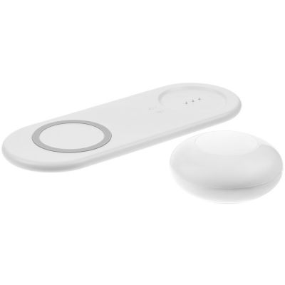 Станция беспроводной зарядки с ночником moonRay, белая-3