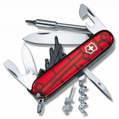 Офицерский нож CyberTool S, прозрачный красный-1