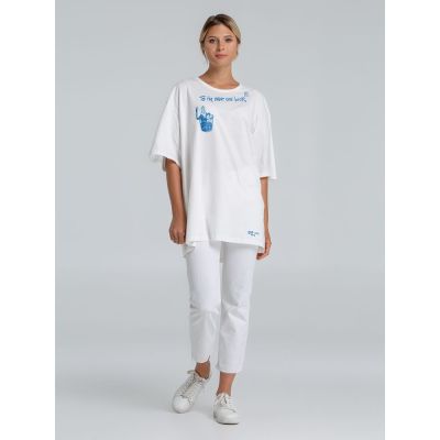 Футболка оверсайз с термонаклейками «Бредни», молочно-белая-4