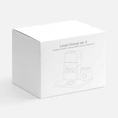 Зарядная станция с часами и подсветкой Large Charge ver.2, серая-11
