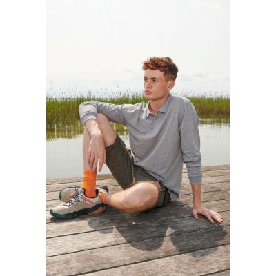 Рубашка поло унисекс с длинным рукавом Planet LSL, черная-6