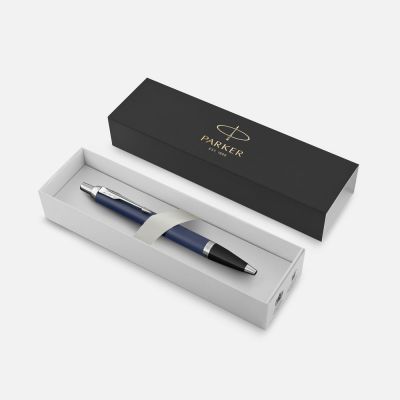 Ручка шариковая Parker IM Core Matte Blue CT, темно-синяя с черным-2