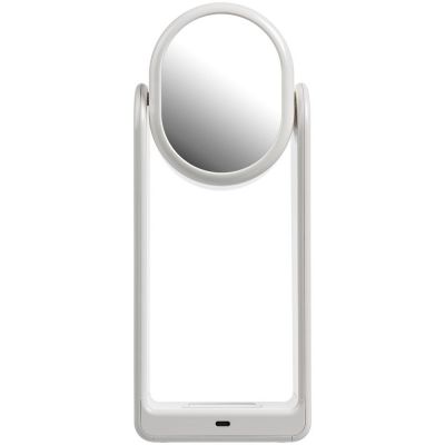 Настольная лампа с зеркалом и беспроводной зарядкой Tyro, белая-3