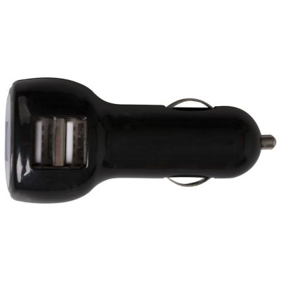 Автомобильное зарядное устройство с подсветкой Logocharger, черное-2