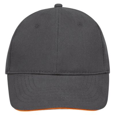 Бейсболка Buffalo, серая с оранжевым-1