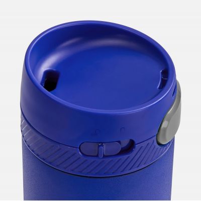 Термостакан X1 с цветной кнопкой, синий с серым-2