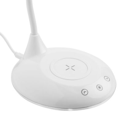 Лампа с беспроводной зарядкой Bright Helper, белая-4