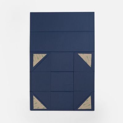 Коробка складная под бутылку Color Jacket Fold, темно-синяя-3