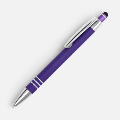 Ручка шариковая Sansen Soft Touch со стилусом, фиолетовая-0
