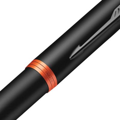 Ручка шариковая Parker IM Professionals Flame Orange BT, черная с оранжевым-2